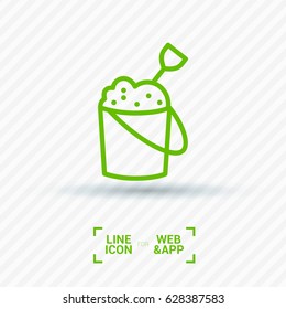 Sandpit childhood line vector icon