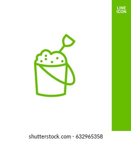 Sandpit childhood line vector icon