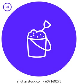 Sandpit childhood line vector icon