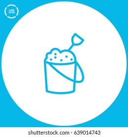 Sandpit childhood line vector icon