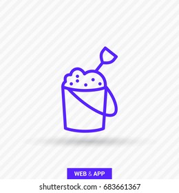 Sandpit childhood line vector icon