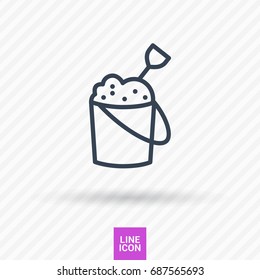 Sandpit childhood line vector icon