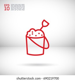 Sandpit childhood line vector icon