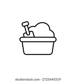 Sandpit Essentials Outline-Symbol für einfachen Strandurlaub