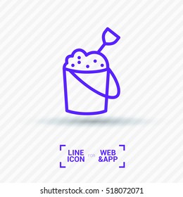 Sandpit isolated minimal single flat linear icon for application and info-graphic. Childhood line vector icon for websites and mobile minimalistic flat design.