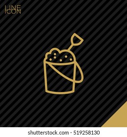 Sandpit isolated minimal single flat linear icon for application and info-graphic. Childhood line vector icon for websites and mobile minimalistic flat design.