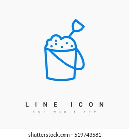 Sandpit isolated minimal single flat linear icon for application and info-graphic. Childhood line vector icon for websites and mobile minimalistic flat design.