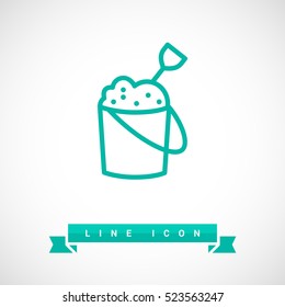 Sandpit isolated minimal single flat linear icon for application and info-graphic. Childhood line vector icon for websites and mobile minimalistic flat design.