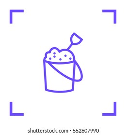 Sandpit isolated minimal single flat linear icon for application and info-graphic. Childhood line vector for websites and mobile minimalistic design.