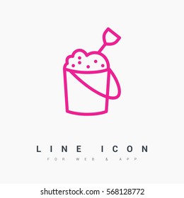 Sandpit isolated minimal single flat linear icon for application and info-graphic. Childhood line vector icon for websites and mobile minimalistic flat design.