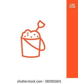 Sandpit isolated minimal single flat linear icon for application and info-graphic. Childhood line vector icon for websites and mobile minimalistic flat design.