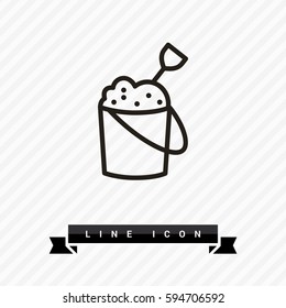 Sandpit isolated minimal single flat linear icon for application and info-graphic. Childhood line vector icon for websites and mobile minimalistic flat design.