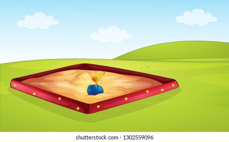 A sandpit in playground illustration