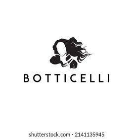 Sandro Botticelli vector emblem icon. Minimal Illustration
