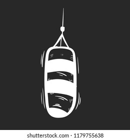 sandsack boxing doodle icon vector flat black