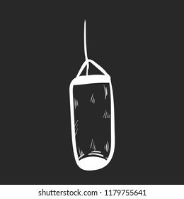 sandsack boxing doodle icon vector flat black
