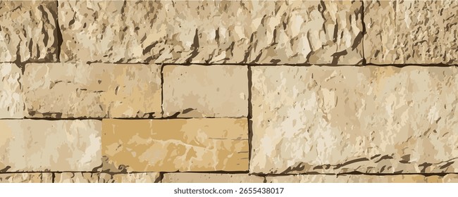 Sandstein Ziegelwand Textur. Alte Felsburg Muster, Terrakotta-Grunge antiker Hintergrund, Sandstein Ziegelwand veraltete Oberfläche