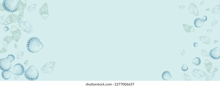 Sandstone Clam Background Gray Vector. Starfish Seamless Pattern. Coastal Texture. Ultramarine Seashell Marine Graphic.