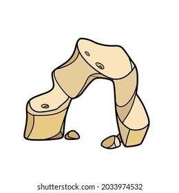 Sandstone decorative arch object  color variation for coloring page isolated on white background