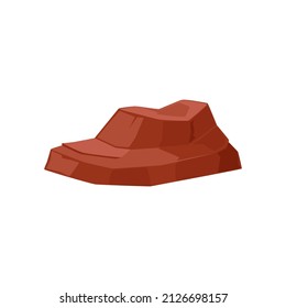 Sandsteinbildung in sandiger Wüste, flache Vektorgrafik einzeln auf weißem Hintergrund. Mineral Gestein in westlicher Umgebung, Konzept der Geologie.