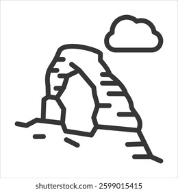 Sandstone Outline Icon Vector Illustration