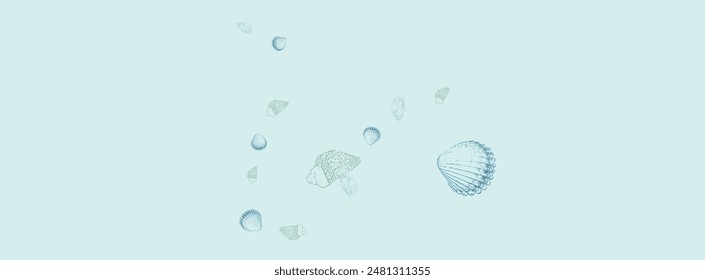 Sandstone Oyster Background Gray Vector. Starfish Maritime Graphic. Nautical Illustration. Navy Shell Creature Pattern.