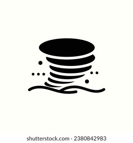 Sandsturm-Schwarz-Symbol, einzeln auf hellem Hintergrund, perfekt für Website, Blog, Logo, Grafikdesign, soziale Medien, Benutzeroberfläche, mobile App