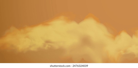 Sandstorm. Dust cloud or sand with flying small particles or stones. Vector illustration isolated on transparent background