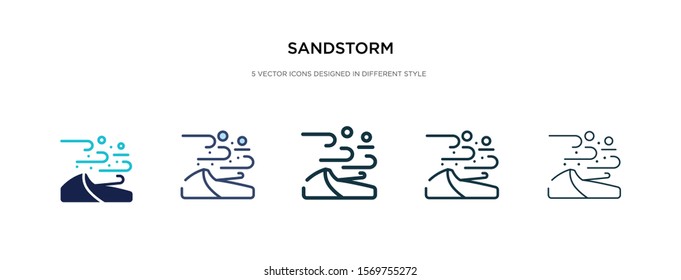sandstorm icon in different style vector illustration. two colored and black sandstorm vector icons designed in filled, outline, line and stroke style can be used for web, mobile, ui