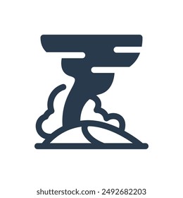 Sandstorm on Desert Vector Icon