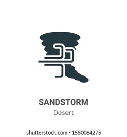 Sandstorm vector icon on white background. Flat vector sandstorm icon symbol sign from modern desert collection for mobile concept and web apps design.