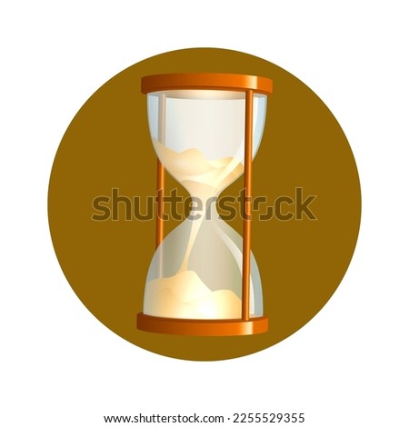 sandtimer in Green circle On white