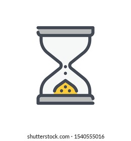 Sandwatch color line icon. Time hourglass vector outline colorful sign.