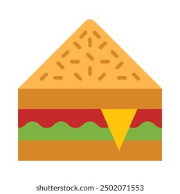 Sandwhich Flat Icon Design For Personal nad Commercial Use