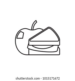 sandwich and apple icon illustration isolated vector sign symbol