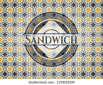 Sandwich arabesque emblem background. arabic decoration.
