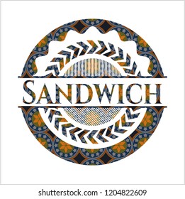 Sandwich arabesque emblem background. arabic decoration.
