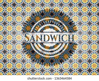 Sandwich arabesque emblem background. arabic decoration.