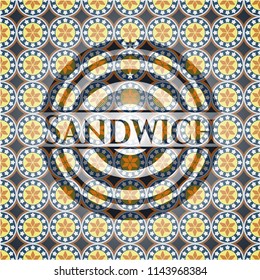 Sandwich arabic emblem. Arabesque decoration.