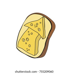 ?heese sandwich arrow. Up web icon. Vector illustration isolated on white background