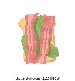 sandwich with bacon, lettuce and tomato vector illustration.