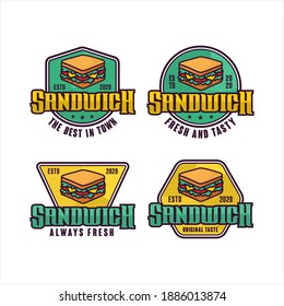Sandwich badge vector design logo collection