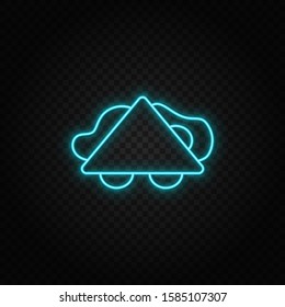 sandwich, baguette neon icon. Blue and yellow neon vector icon.