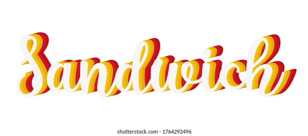 sandwich banner typography design. Vector illustration.