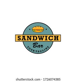 Sandwich Bar Emblem Logo Vector