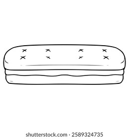 sandwich biscuit illustration hand drawn outline vector