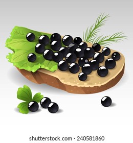 Sandwich with black caviar