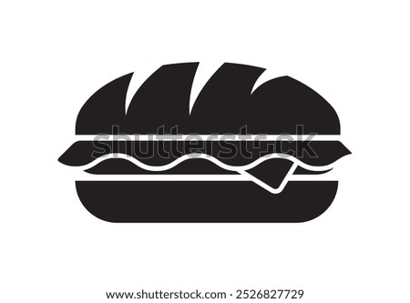 sandwich black icon vector design illustration isolated background