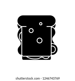 Sandwich black icon, vector sign on isolated background. Sandwich concept symbol, illustration 