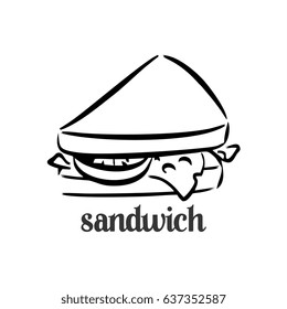 sandwich in black and white